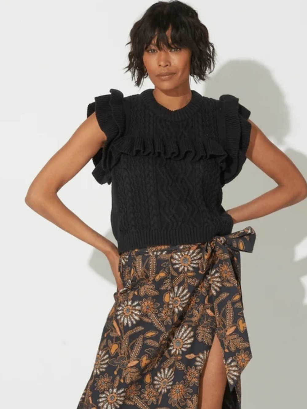 Cleobella Zofia Sweater Vest in Black Size XS
